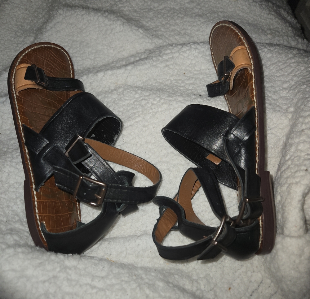 Sam Edelman Siize 9.5 Black Leather Gladiator Sandals
